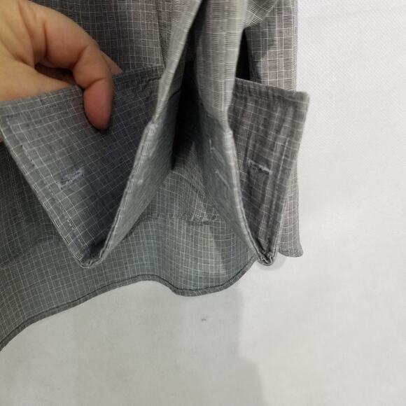 Donald J Trump French Cuff Mens Dress Shirt Gray 16 34/35 Regular Fit - Picture 8 of 12